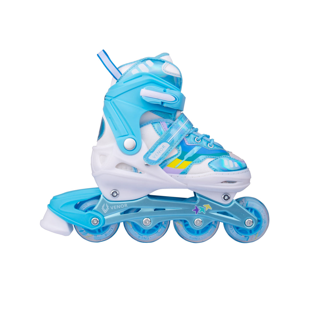 Van Manen Kids Globe Street Rider Rollers En Ligne Réglables Bleu/Noir Taille 33-36 - Cadre Aluminium ABEC7