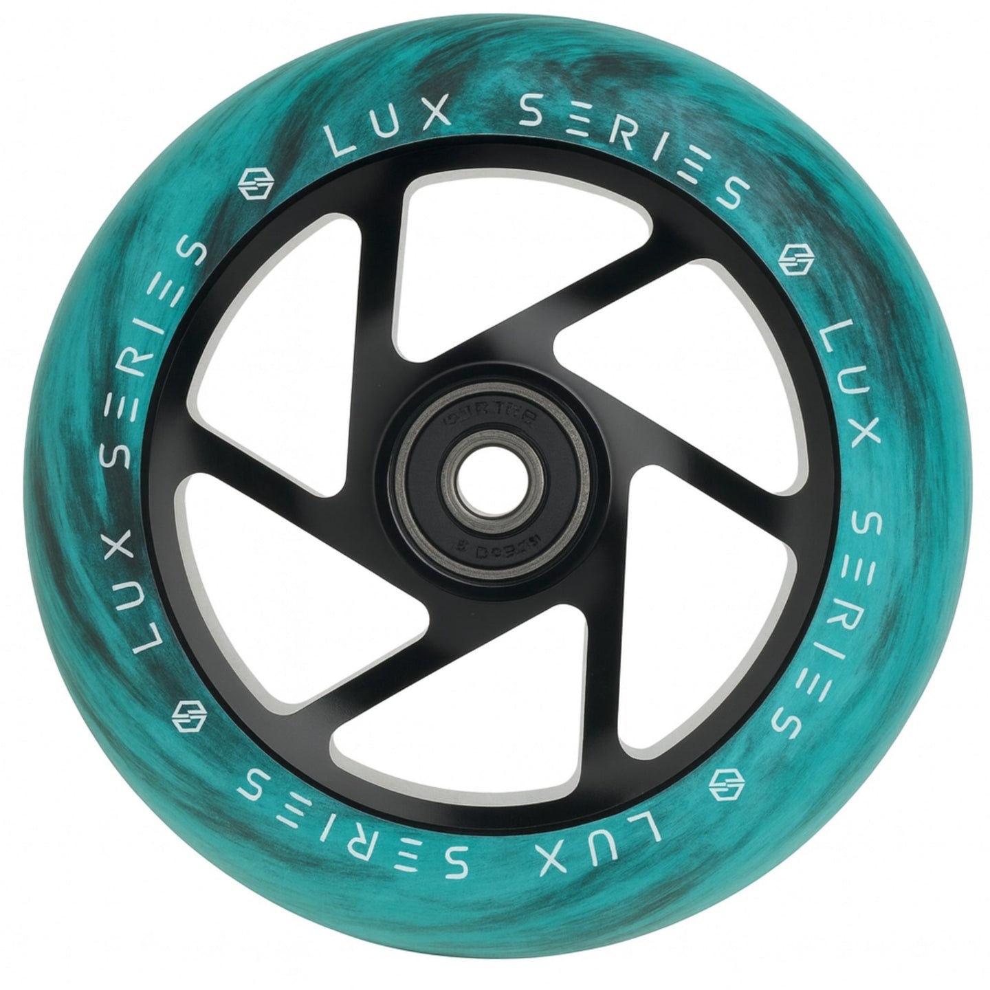 Striker Lux Spoked 110mm Hjul til Løbehjul - Black/Teal-ScootWorld.dk