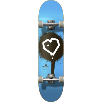 Blueprint Spray Heart V2 Komplet Skateboard - Blue/Black/White-ScootWorld.dk