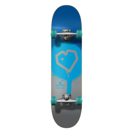 Blueprint Spray Heart V2 Komplet Skateboard - Blue/Silver/Teal-ScootWorld.dk