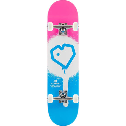 Blueprint Spray Heart V2 Komplet Skateboard - Blue/White/Pink-ScootWorld.dk