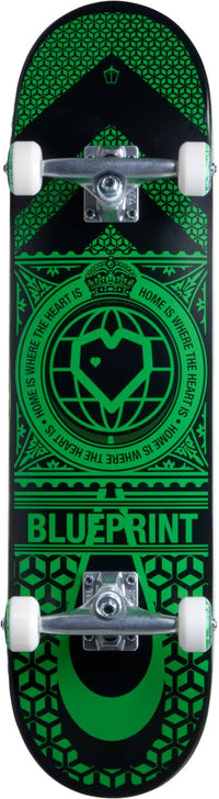 Blueprint Home Heart Skateboard Complets - Black/Green