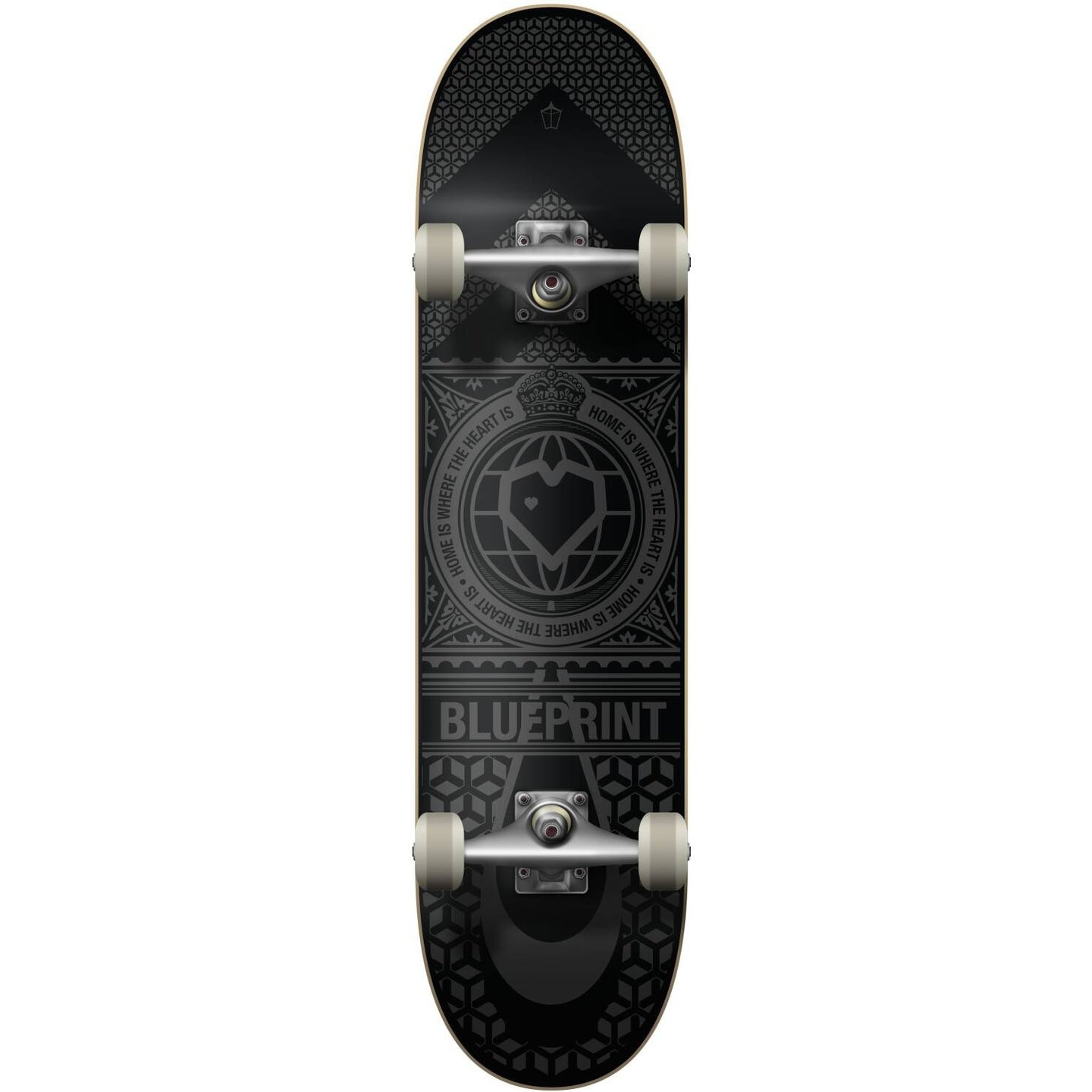 Blueprint Home Heart Komplet Skateboard - Black/Grey-ScootWorld.dk