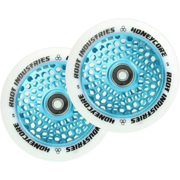 Root Honeycore Hvid 110mm Hjul Til Løbehjul 2-pak - Blue-ScootWorld.dk