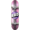 RAD Checker Stripe Skateboard Complets - Pink/Black