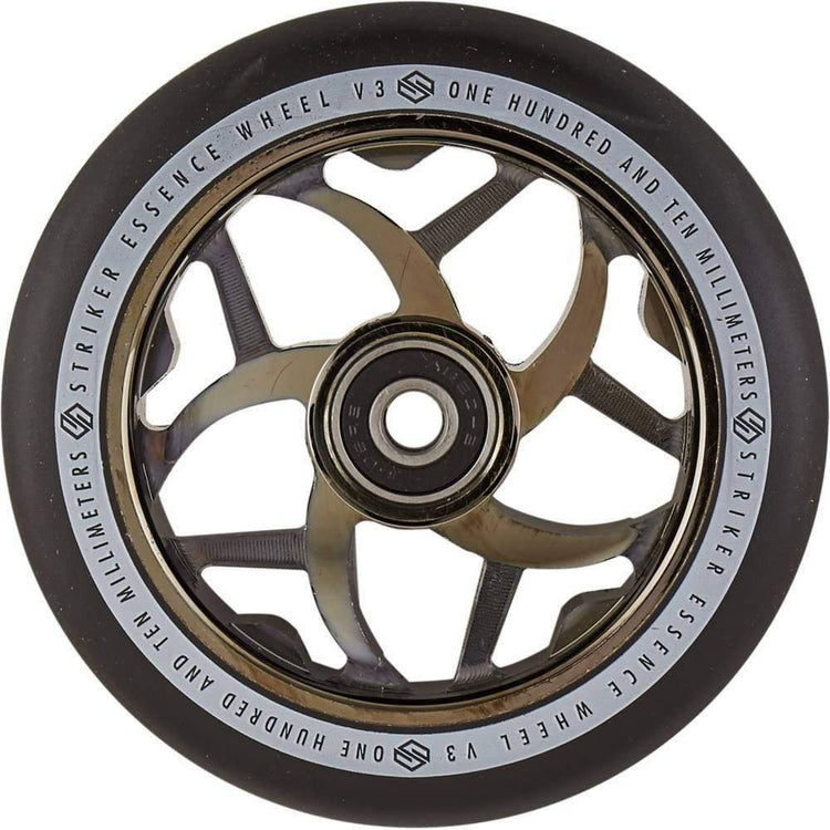 Striker Essence V3 Sort PU 110mm Hjul Til Løbehjul - Metallic Black-ScootWorld.dk